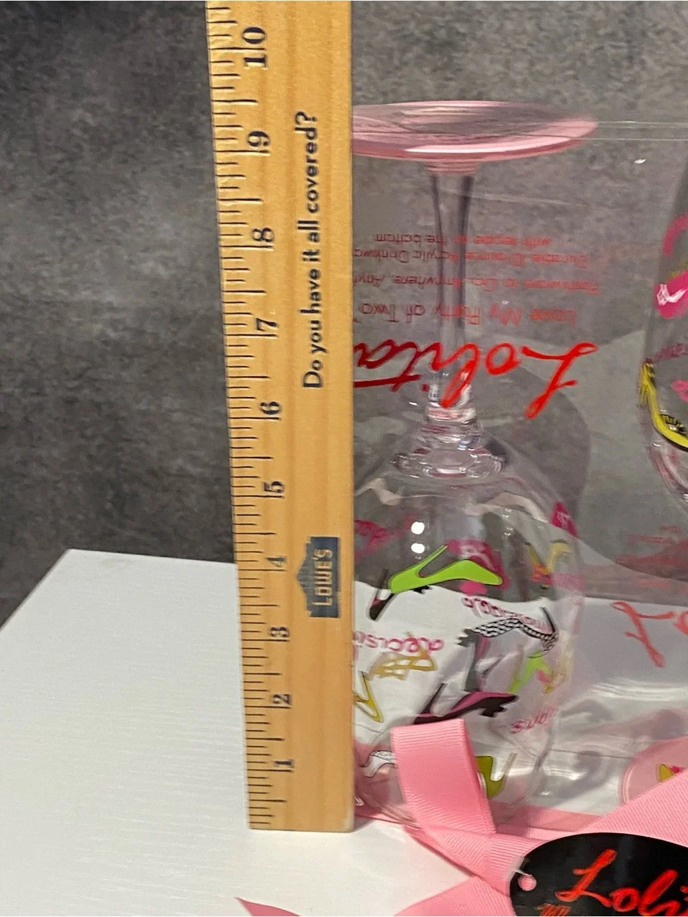 Lolita Decisions Acrylic Wine Glasses Set of 2 Love My Party of Two New⁠